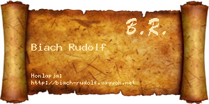 Biach Rudolf névjegykártya